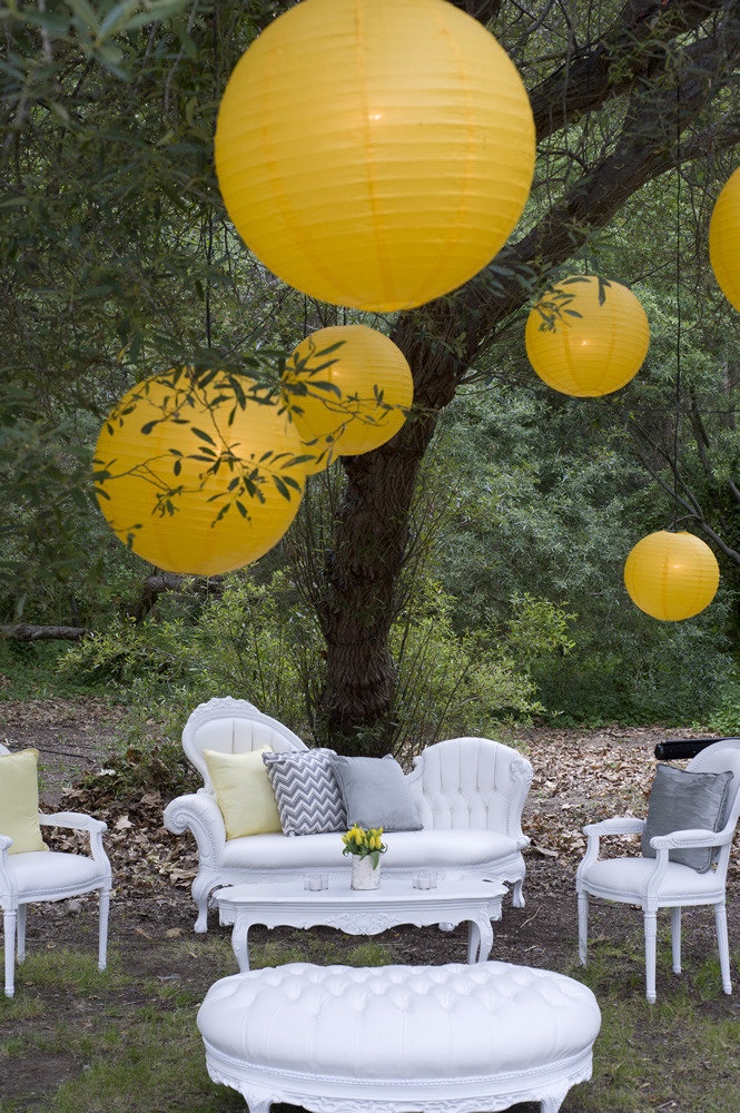 Outdoor Lounge with Chinese Lanterns